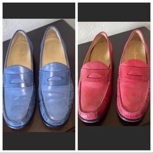 Cole Haan lot of Red and Blue Loafters